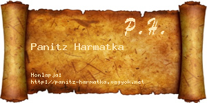 Panitz Harmatka névjegykártya